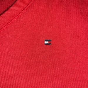 trendy red tommy hilfiger short sleeve top